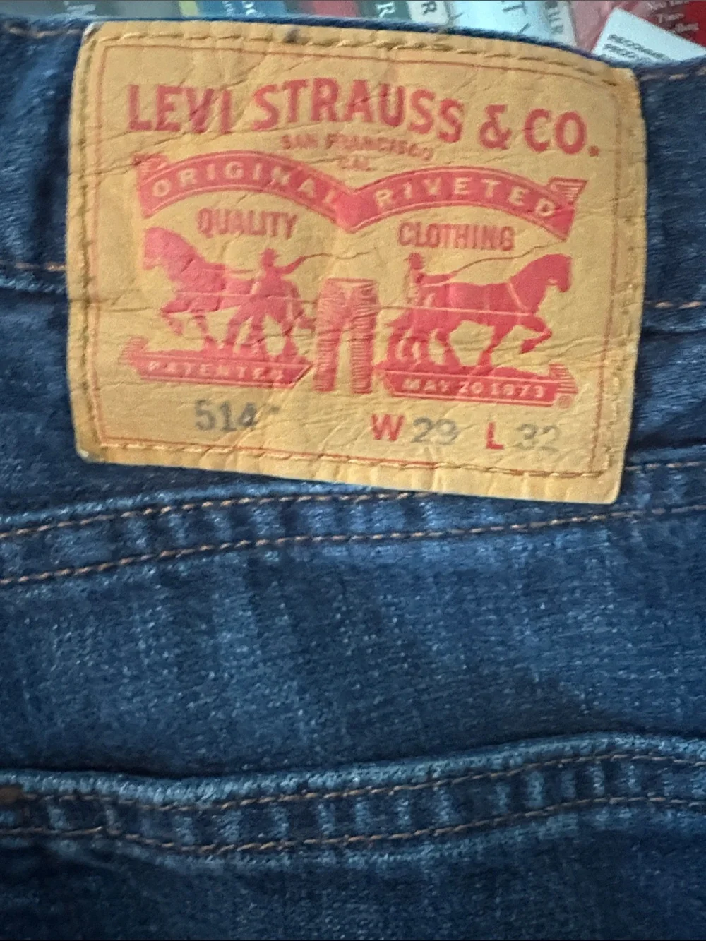 Classic Levi’s Straight Leg Dark Blue Jeans - Picture 4 of 5